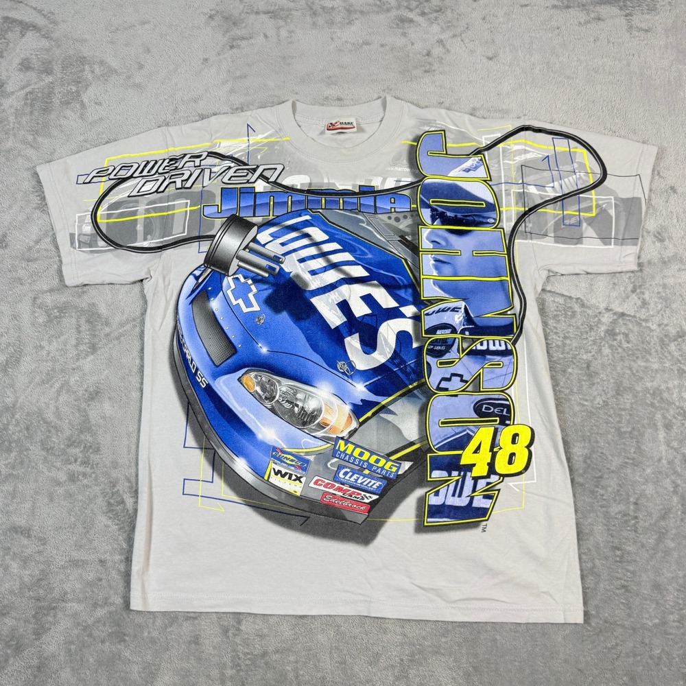 Vintage Chase Authentics Mens L T-Shirt Jimmie Johnson NASCAR 48 Lowe's AOP 2006